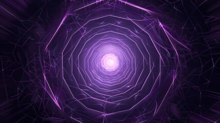 Space purple sacred geometry vortex background - abstract line art with circles & hexagons