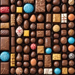 Close-Up of a Box of colorful Chocolates