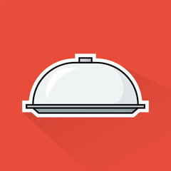 Illustration of Serving Lid in Flat Design