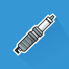 Illustration of Spark Plug in Flat Design