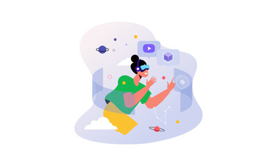 Virtual reality concept illustration vector