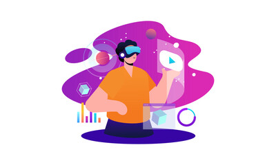 Virtual reality concept illustration vector