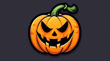 An animated jack-o'-lantern with dark and eerie facial expressions set against a plain dark background, showcasing the classic Halloween spirit.