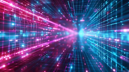 Fototapeta premium Futuristic Cyber Monday Banner with Dynamic Design, High-Tech Elements and Exciting Discounts