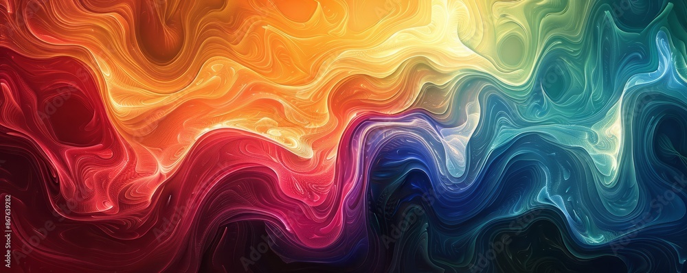 Poster a swirl of vibrant colors blending together, creating a mesmerizing pattern.