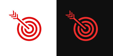 Dart arrow target icon goal focus aim bullseye logo vector