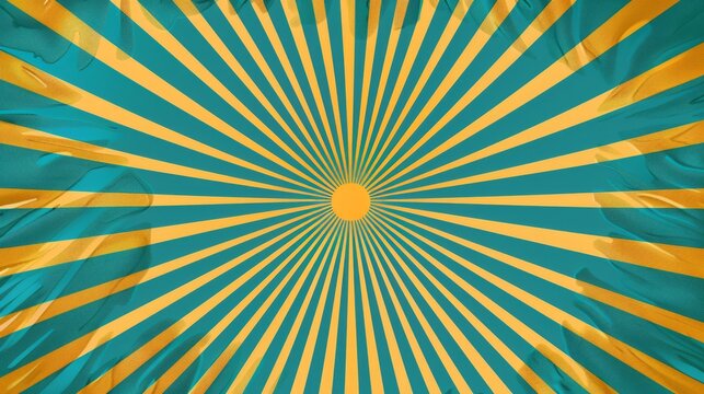 Sun ray or star burst comic radial lines background with vibrant yellow and orange beams, radiant light effect for dynamic pop art designs, retro style graphic ideal for comic book covers, manga illus