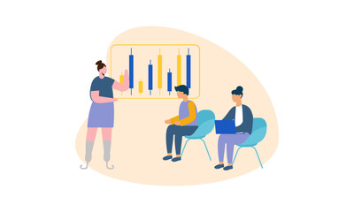 Business inclusive meeting with diversity concept illustration