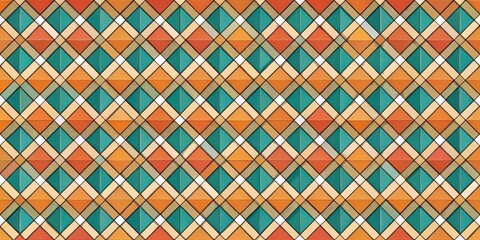 Geometric diamond pattern consisting of repeated rhombus shapes , geometric, diamond, pattern, repetition, shapes