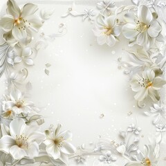 Elegant floral background with white flowers, flowers background, flowers