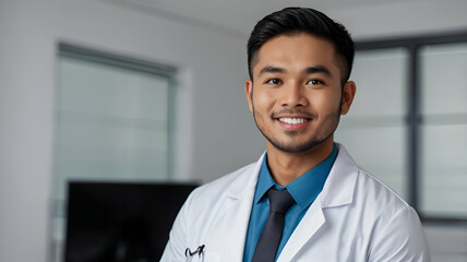 Malay male medical assistant on world nurse day.