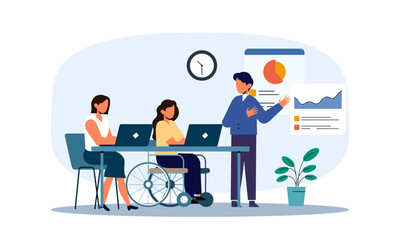 Business inclusive meeting with diversity concept illustration