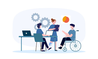 Business inclusive meeting with diversity concept illustration