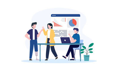Business inclusive meeting with diversity concept illustration