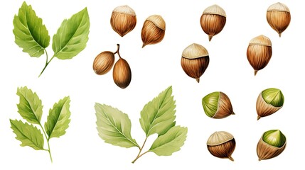 acorns and leaves