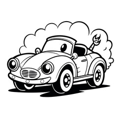 Hand drawn Beautiful car illustrations for kids
