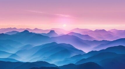 Fototapeta premium Beautiful sunrise over mountains with space for text