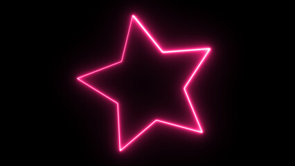 Neon star shape icon background
