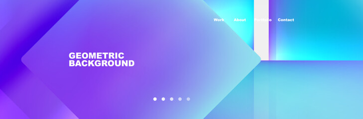 Colorful fluid gradient triangles and squares web site template. Vector Illustration For Wallpaper, Banner, Background, Card, Book Illustration, landing page