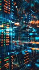 Obraz premium Performing a data-focused analysis of the stock market specifically designed for hedge fund brokers