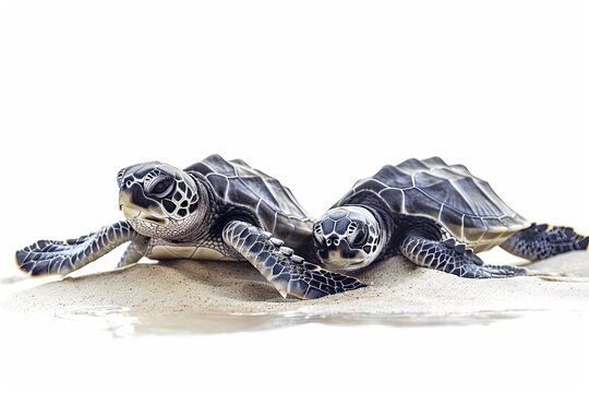 sea turtels on isolated background
