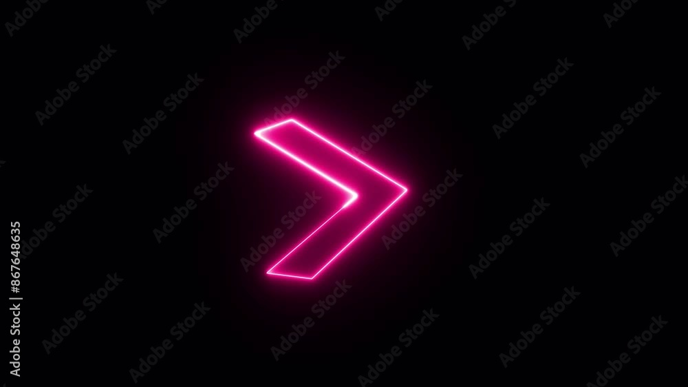 Poster glowing neon right arrows on a black background. 3d rendering flashing direction indicators. futuris