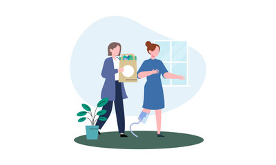 World humanitarian day illustration, community care people