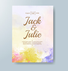 Watercolor Minimal Card. Classic Vector Design Cards. Wedding Abstract Background Invitation Art Template. Set of Creative Illustrations for Brochure, Cover Design. Minimalistic Watercolor Artwork.