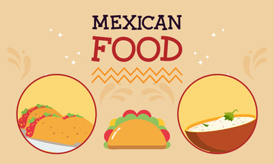 Mexican Food Signature Dishes Illustration