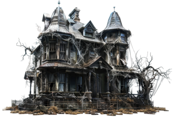 Haunted castle isolated on transparent background