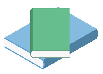 二冊重なった本・アイソメトリック