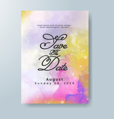 Watercolor Minimal Card. Classic Vector Design Cards. Wedding Abstract Background Invitation Art Template. Set of Creative Illustrations for Brochure, Cover Design. Minimalistic Watercolor Artwork.