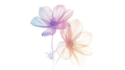 watercolor flowers on white background
