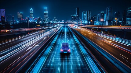 Fototapeta premium Autonomous Car on highway