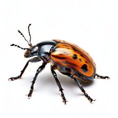 A beetle photography on white background.