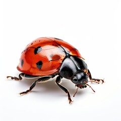 Fototapeta premium A ladybug photography on white background.