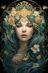 Divine Feminine art nouveau