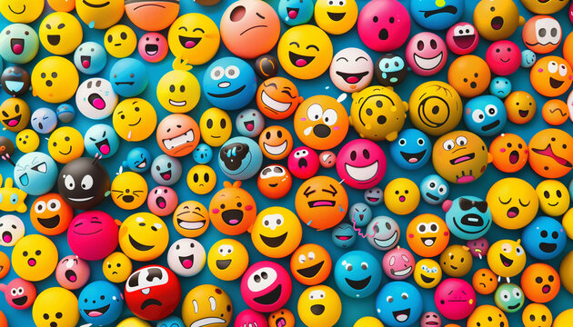 Fototapeta Colorful Emoji Balls