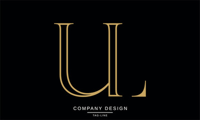 UL, LU Abstract Letters Logo Monogram design Font Icon Vector Initials
