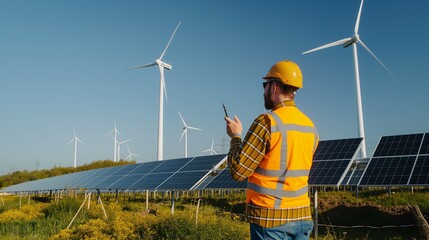 investor on-site at a renewable energy facility