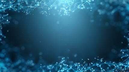 A dynamic composition featuring a network of interconnected nodes in a vibrant, colorful gradient background.