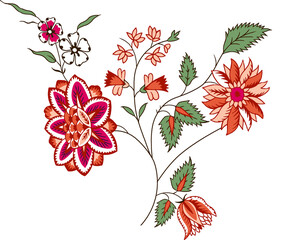 A beautiful floral chintz motif for design pattern for prints 