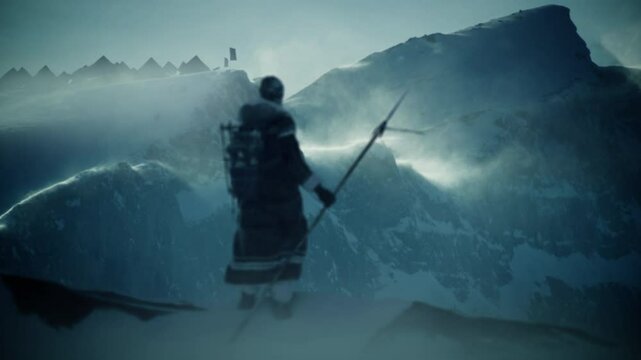 Paleo Native American Hunter Returning to Camp