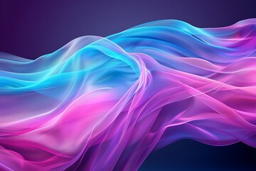 Fototapeta premium Abstract Smoke Wave in Blue and Purple on Black Background