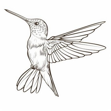 recommend clip art: Abstract hummingbird bird line art logo icon vector illustration isolated on a white background