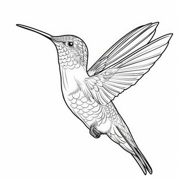 recommend clip art: Abstract hummingbird bird line art logo icon vector illustration isolated on a white background