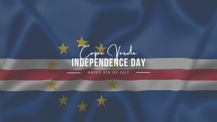 Cape Verde independence day HAPPY 5TH OF JULY vector illustration. European country public holiday celebration.
