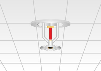 Fire Sprinkler. Automatic Fire Extinguishing System. Vector Illustration. 