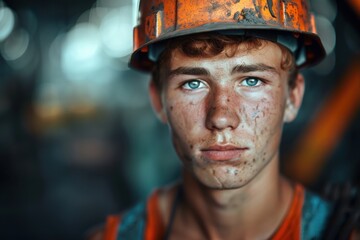 Fototapeta premium Young factory worker