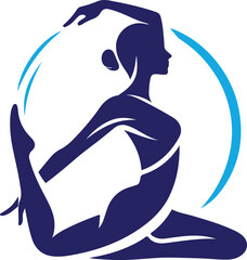 Obraz premium woman yoga logo icon